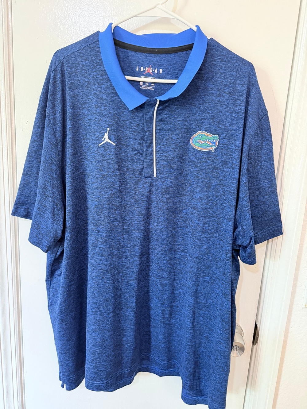 Jordan Men’s Heather Royal Blue Polo with Contrast Collar